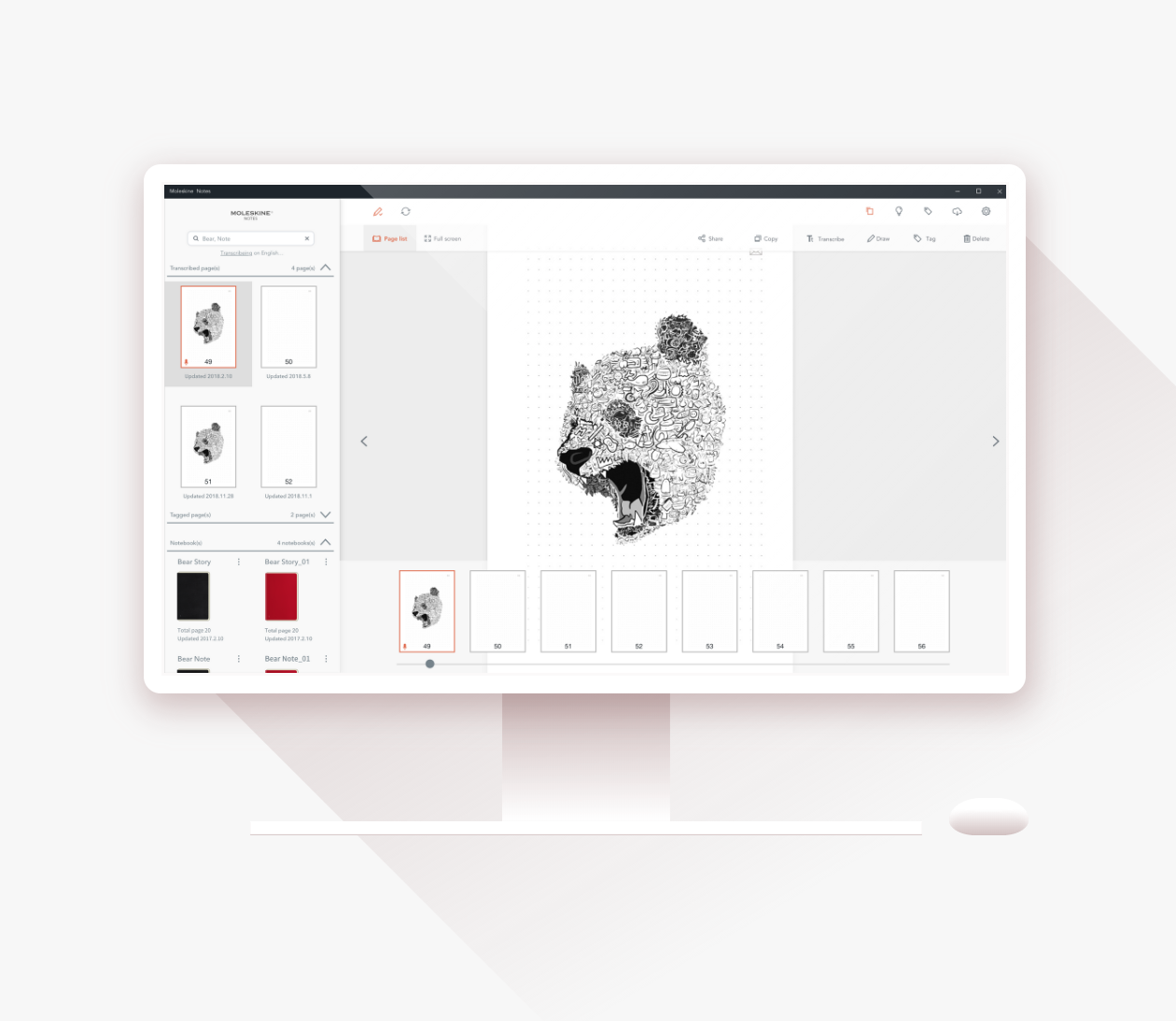Moleskine Notes desktop editor